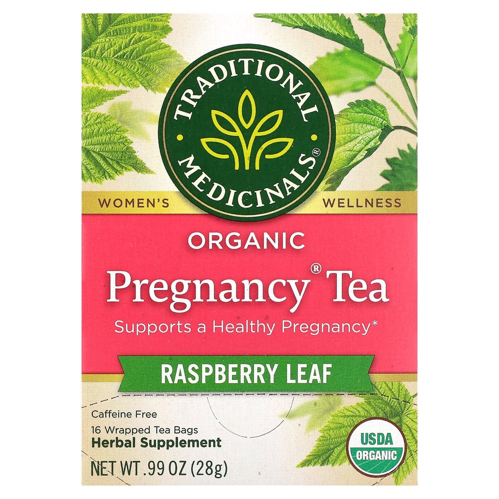 Organic Pregnancy Tea, Raspberry Leaf, Caffeine Free, 16 Wrapped Tea Bags, 0.99
