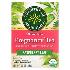Organic Pregnancy Tea, Raspberry Leaf, Caffeine Free, 16 Wrapped Tea Bags, 0.99