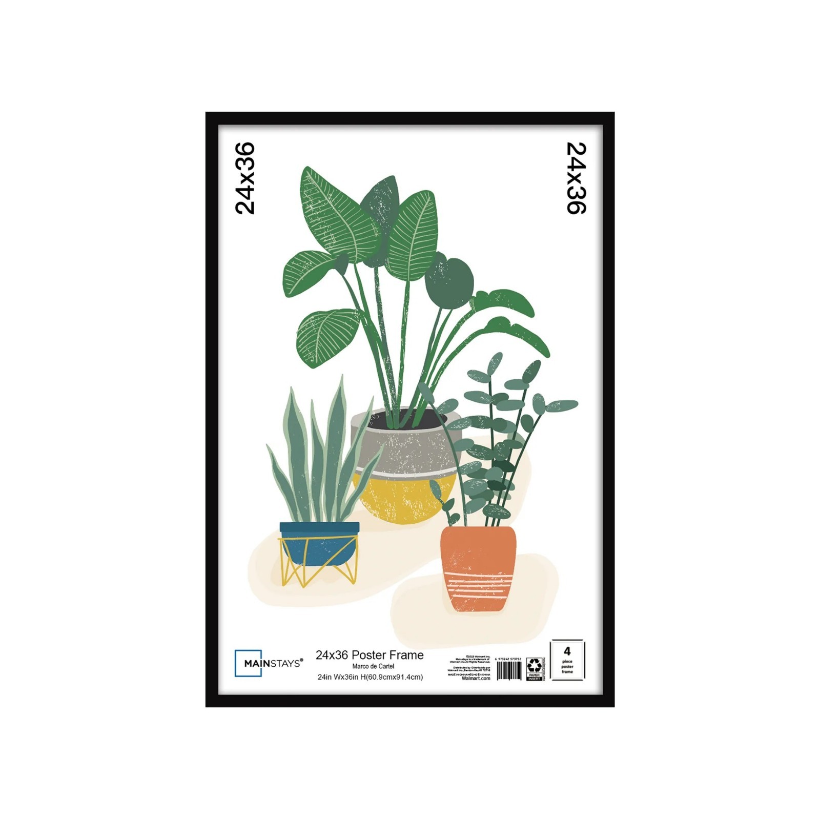 Mainstays 24x36 Picture Frame, Black Flat Profile Wall Photo Frame. gallery