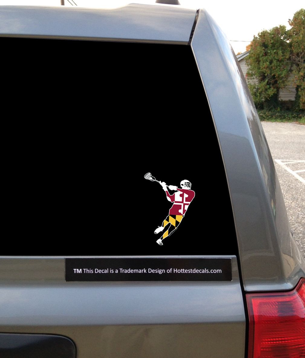 Maryland Lacrosse Decal Sticker Car Boy's Men's Girl's Women's LAX MD Flag NCAA gallery