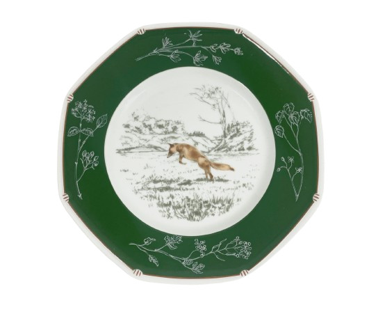 Hermes Chasse Chiens Courants Green Renaud Dog Bread Plate 17 cm gallery