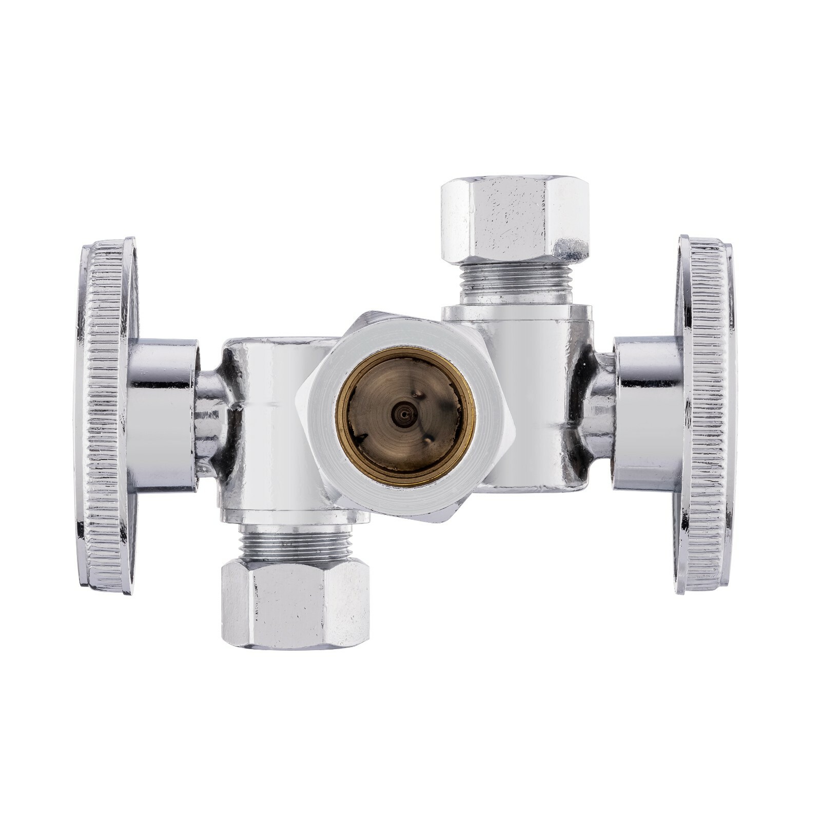 EFIELD 10PCS 1/4 Turn Dual Shut Off Compression Valve, 1/2"NOM(5/8"x3/8"x3/8") gallery
