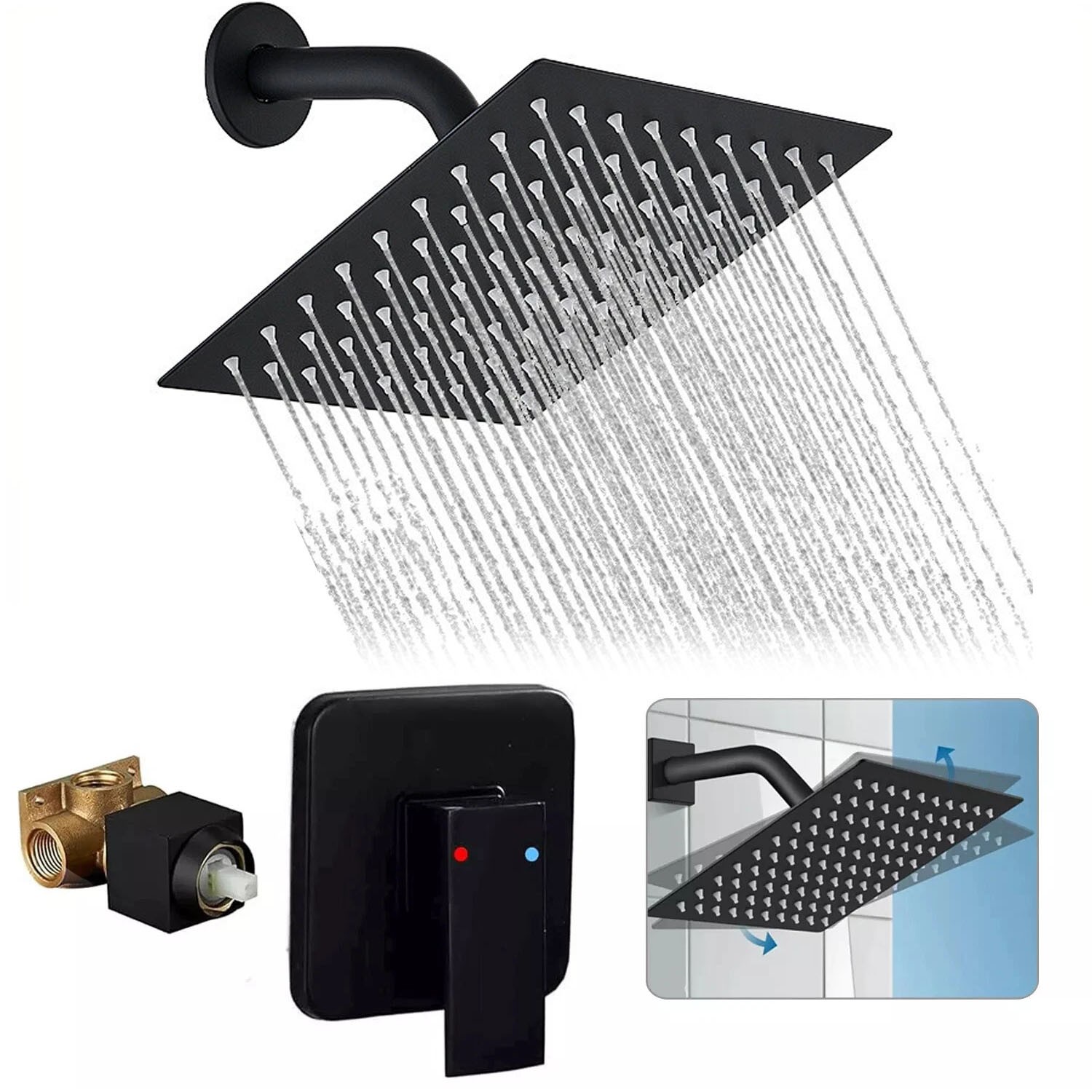 Shower Faucet Set With Valve Complete Shower System Fixtures Combo kit Mixer Tap gallery