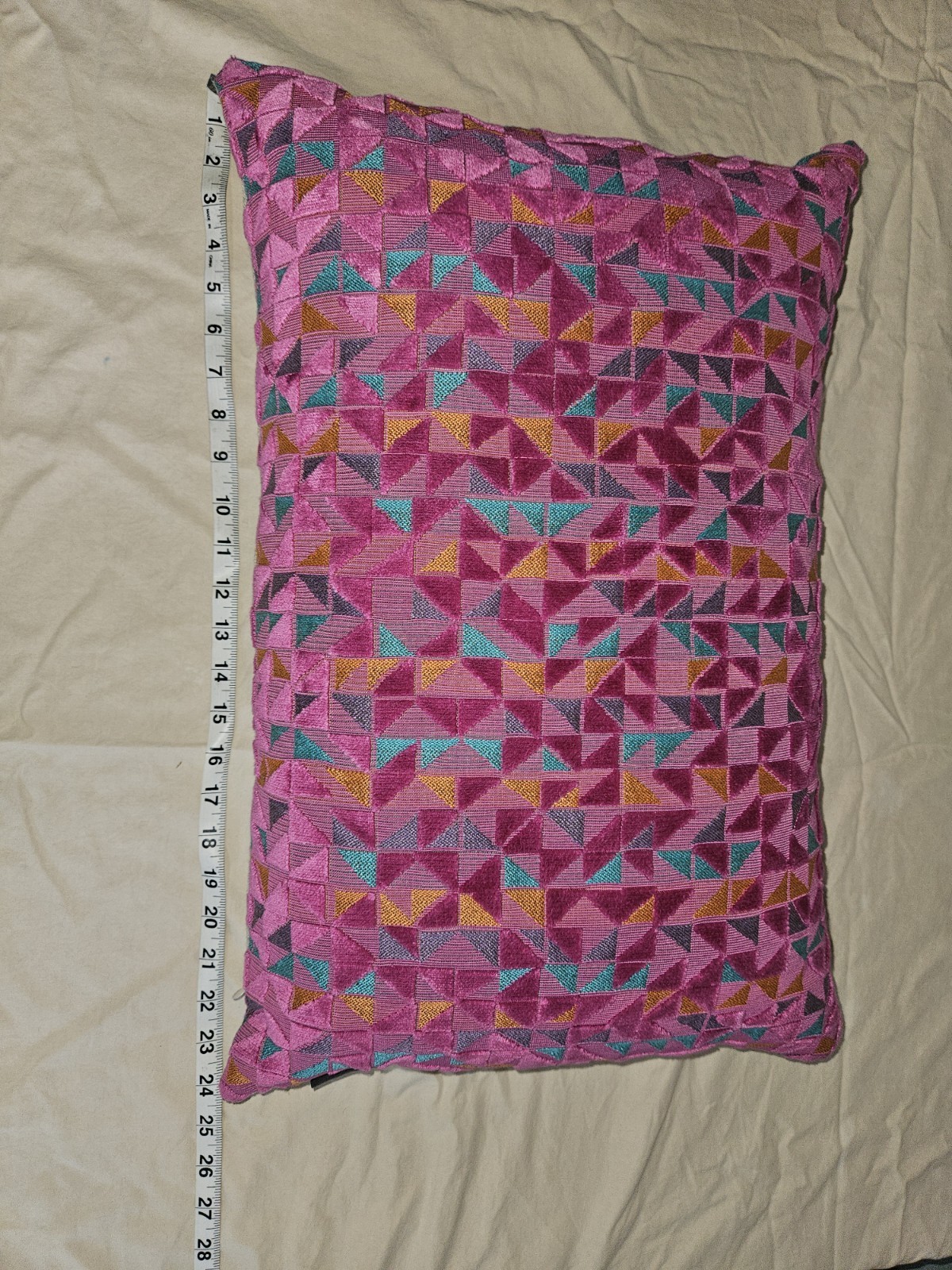 MM Studio Geometric Pink Blue Orange Rectangular Pillow 24 x 15 gallery
