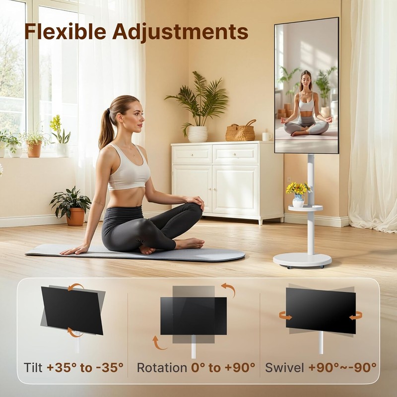 Height Adjustable Rolling TV Stand 13-43 Inch TV up to 33 Pounds Portrait to gallery