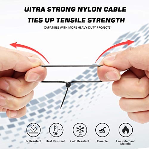 Cable Zip Ties,4 Inch Small Cable Ties,250PCS Multi 4"(250 Pack) 18 Lb Black gallery