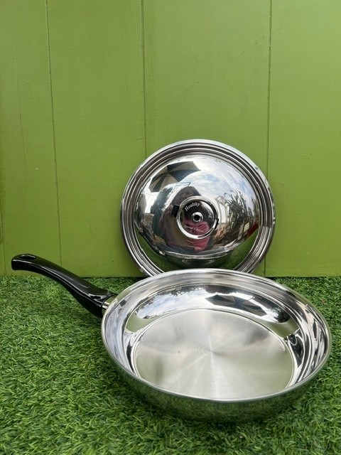 HEALTHY COOKING Special Edition Gourmet Skillet With Lid 10" Stainless Steel NEW gallery