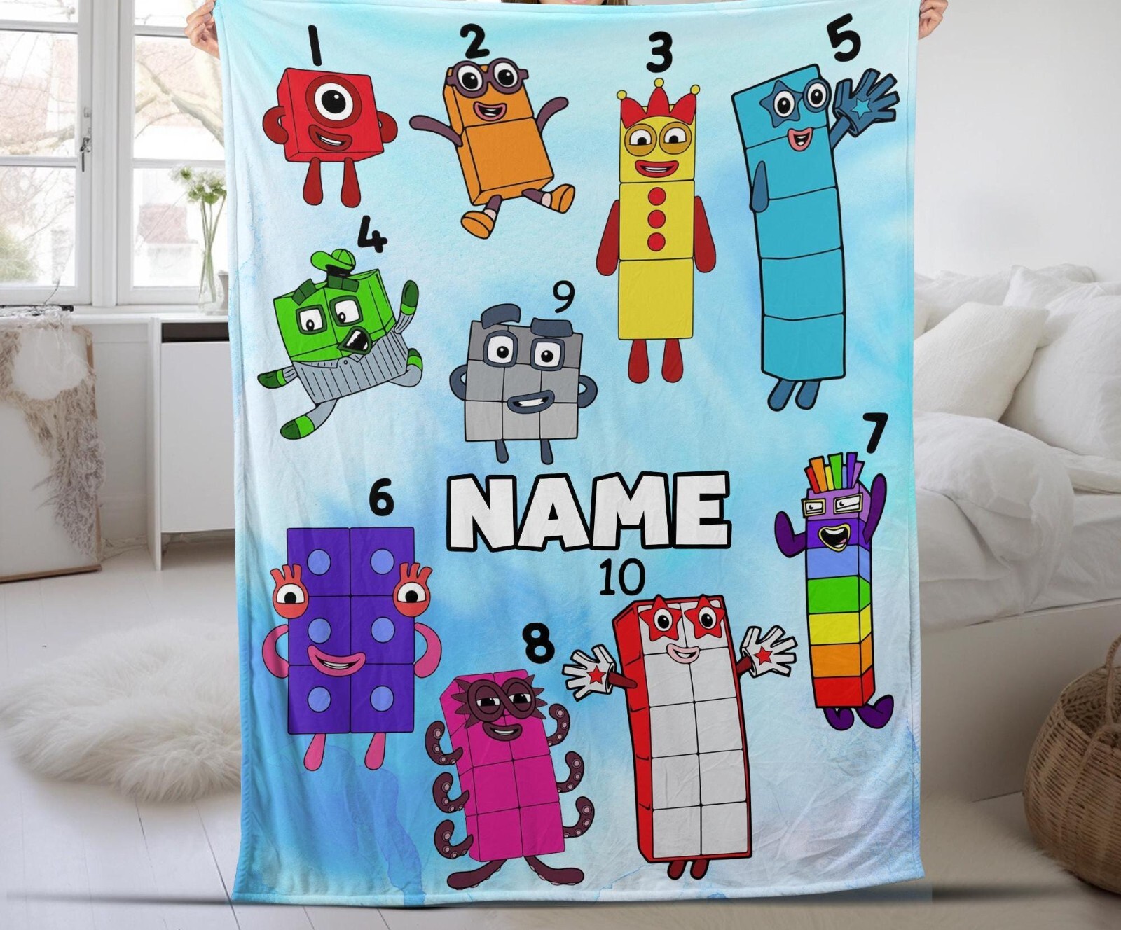 Personalized Numberblocks Quilt Blanket, Numberblocks Kids Blanket, Numberblocks gallery