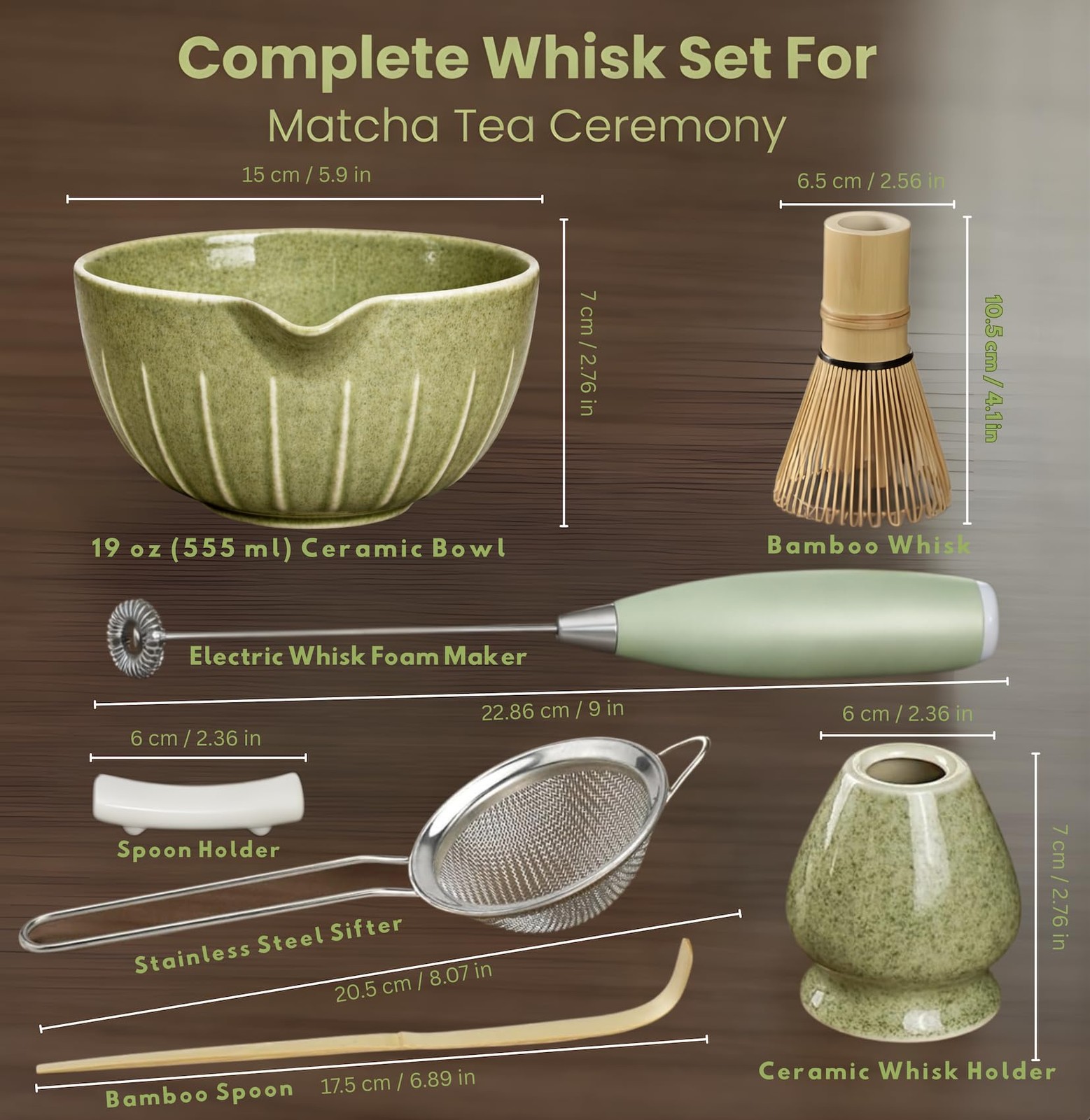 Matcha Whisk Set with Matcha Bowl - Matcha Set Included Electric Frother, Bam... gallery