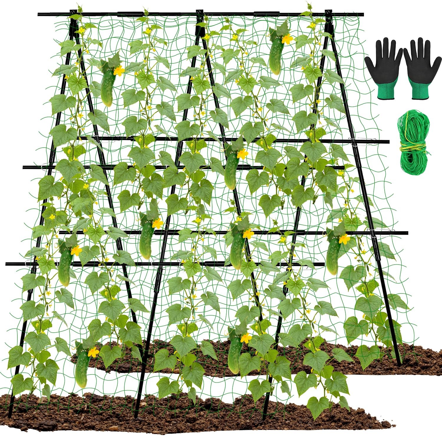 48 x 48 Inch Garden Cucumber Trellis Vegetable Arch Trellis Green Bean Pea Gr... gallery