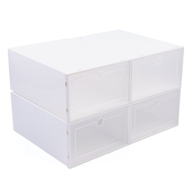 20/24* Stackable Shoe Storage Box Durable Plastic Sneaker Display Case Organizer gallery