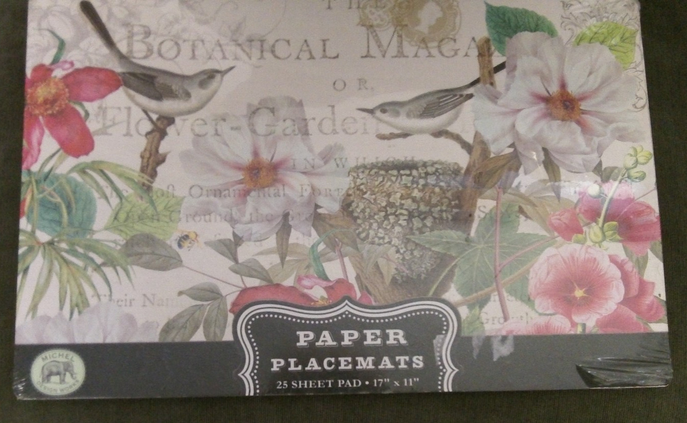 Michel Design Works 25 Count Petals Paper Placemats 11x17" Botanical G5 gallery