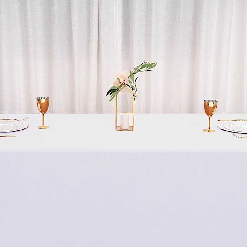 WHITE Polyester 90x132" Rectangle TABLECLOTHS Wedding Party Supplies Linens gallery