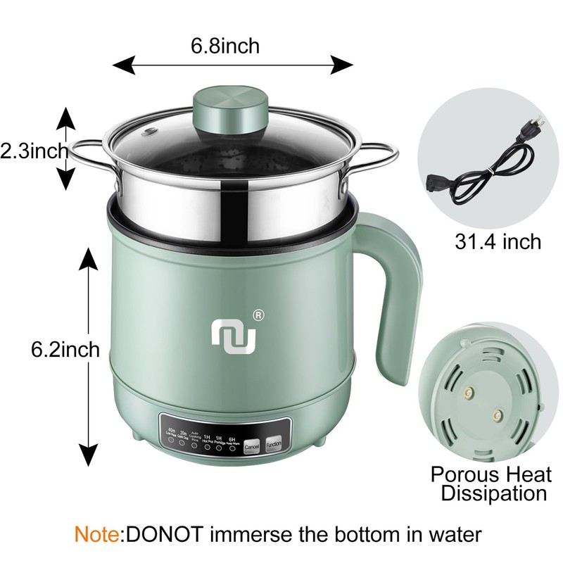 Smart Mini Hot Pot with Timer and Automatic Shut Off 1.2L Non-Stick Rapid Noo... gallery