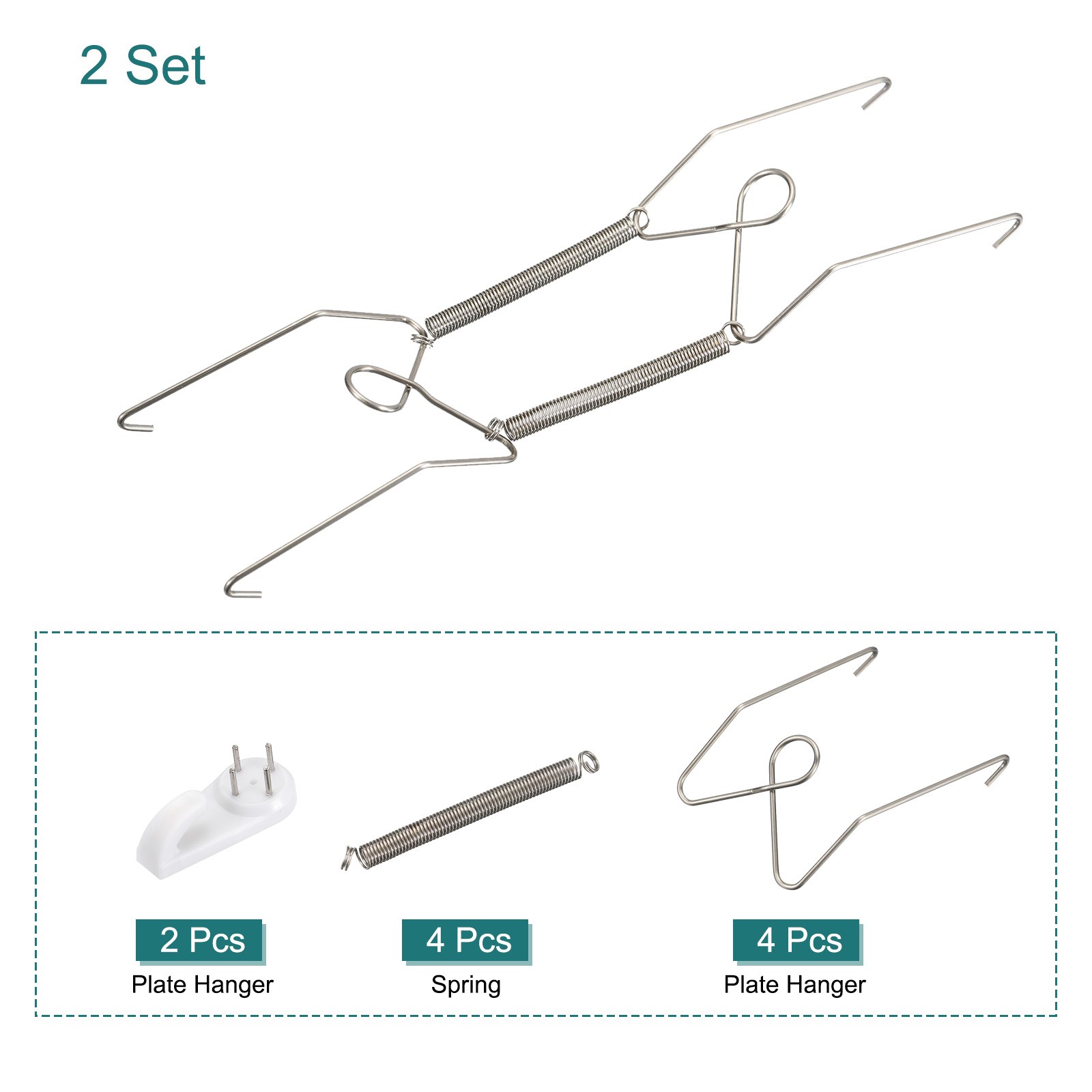 8 Inch Stainless Steel Wall Plate Hangers Invisible Wall Hooks 2pcs gallery