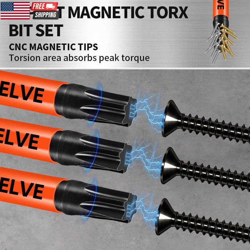 12-Pack Impact Security Torx Bit Set (T5-T40) 3-Inch Long, S2 Steel, Professiona gallery