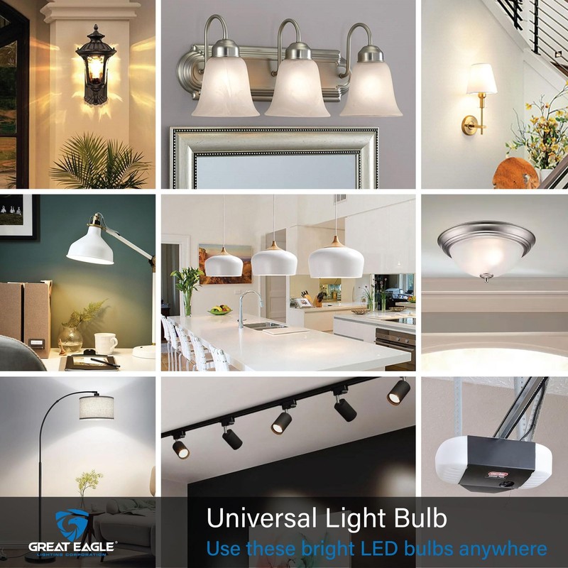 Great Eagle GU24 Led Bulb - A19 Shape, 4 Count (Pack of 1), 2700k Warm White gallery