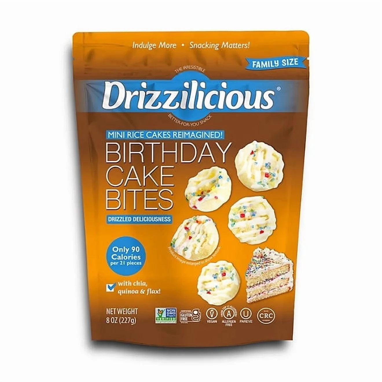 Drizzilicious Mini Rice Cakes Birthday Cake Bites, 4 Ounce, Kosher, Gluten Free gallery