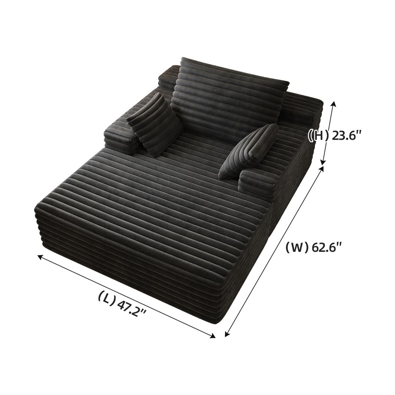 68" Oversized Boneless Chaise Lounge Sofa Bed Reading Chair Corduroy Cloud Couch gallery