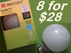(8x) CFL Vanity Globe Compact Fluorescent G25 Bulbs – 14watt Warm White ~60w