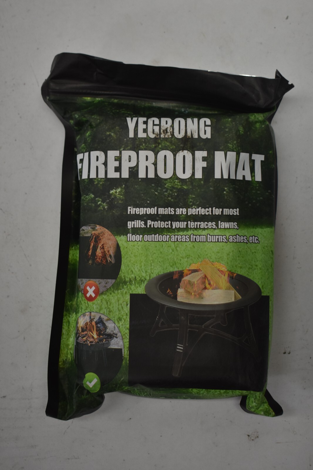 Yegbong Fireproof Mat For UNder Fire Outdoor Use 39" x 72" Coated Fiberglass gallery