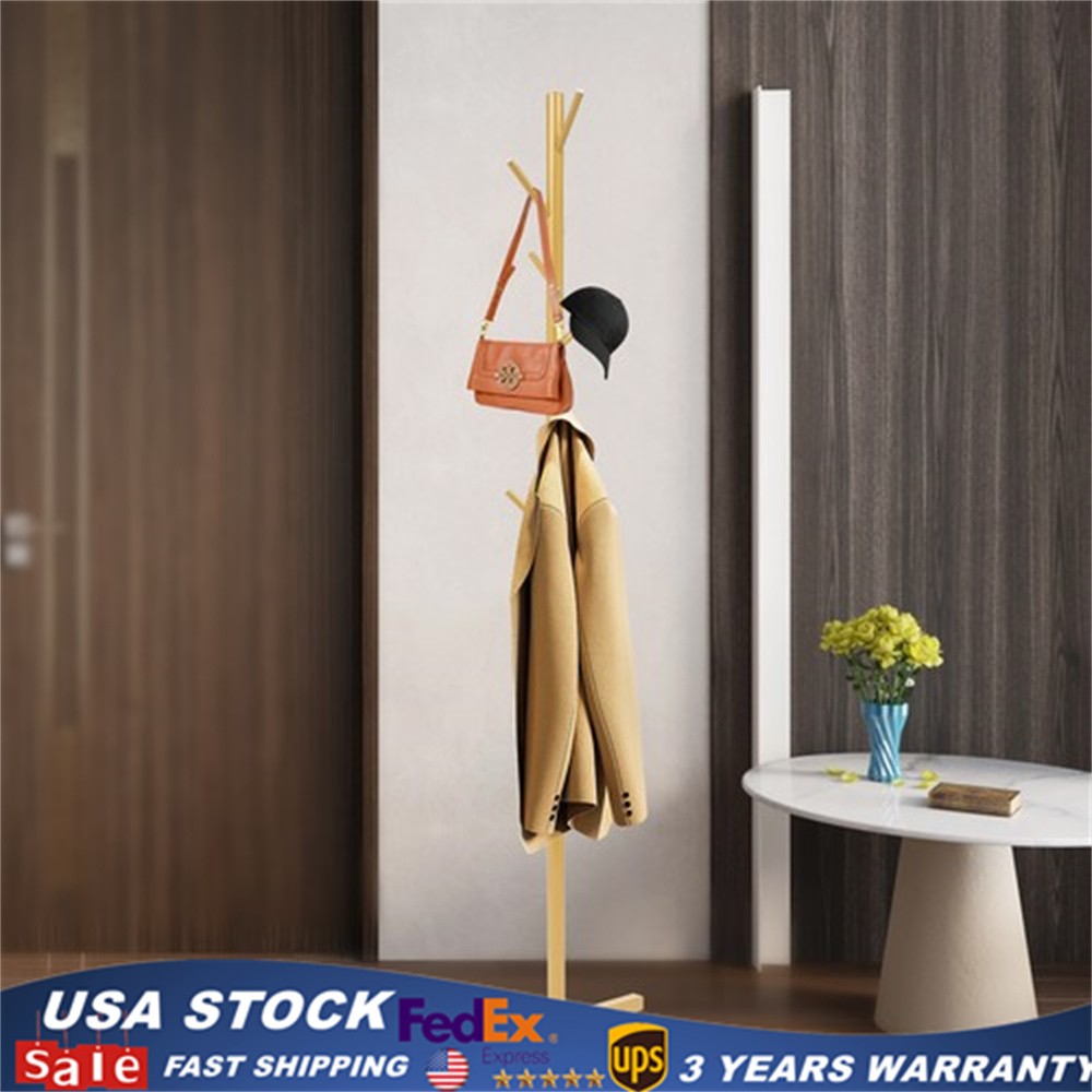 7 Hooks Coat Rack Hat Bag Stand Iron Clothes Hanger Tree-Shaped Coat Rack 68.11" gallery