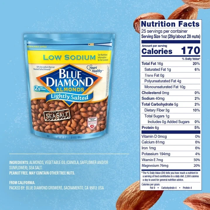 Blue Diamond Almonds, Lightly Salted Snack Almonds perfect for lunches and on-th gallery