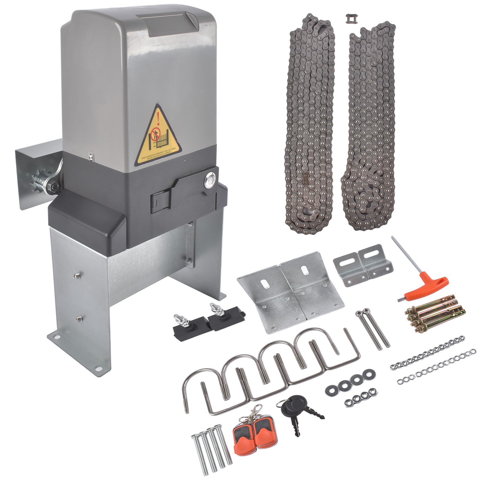 110V 60Hz Single-Button Automatic Sliding Gate Opener Operator Kit 360W 66 RPM gallery
