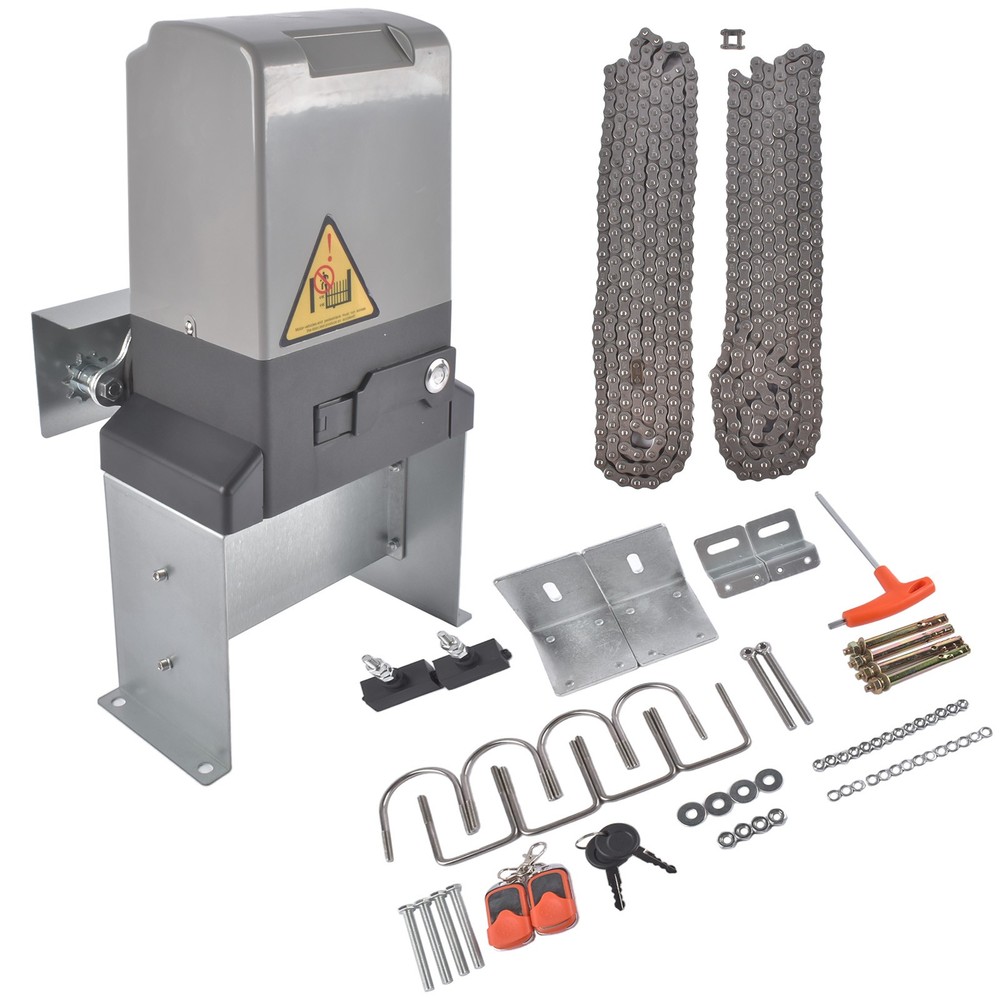 110V 60Hz Single-Button Automatic Sliding Gate Opener Operator Kit 360W 66 RPM