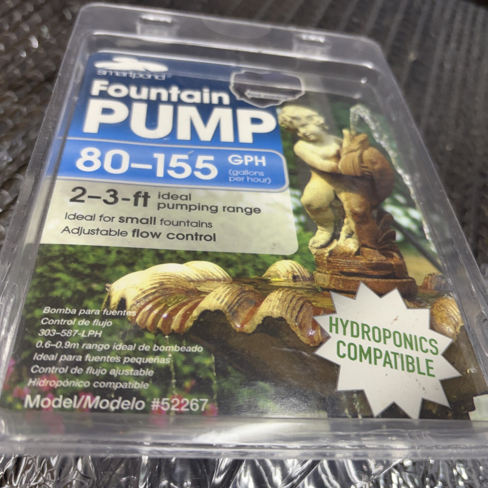 New, Free Ship, Smartpond Fountain Pump 80-155 GPH Model 52267 (a7) nos gallery