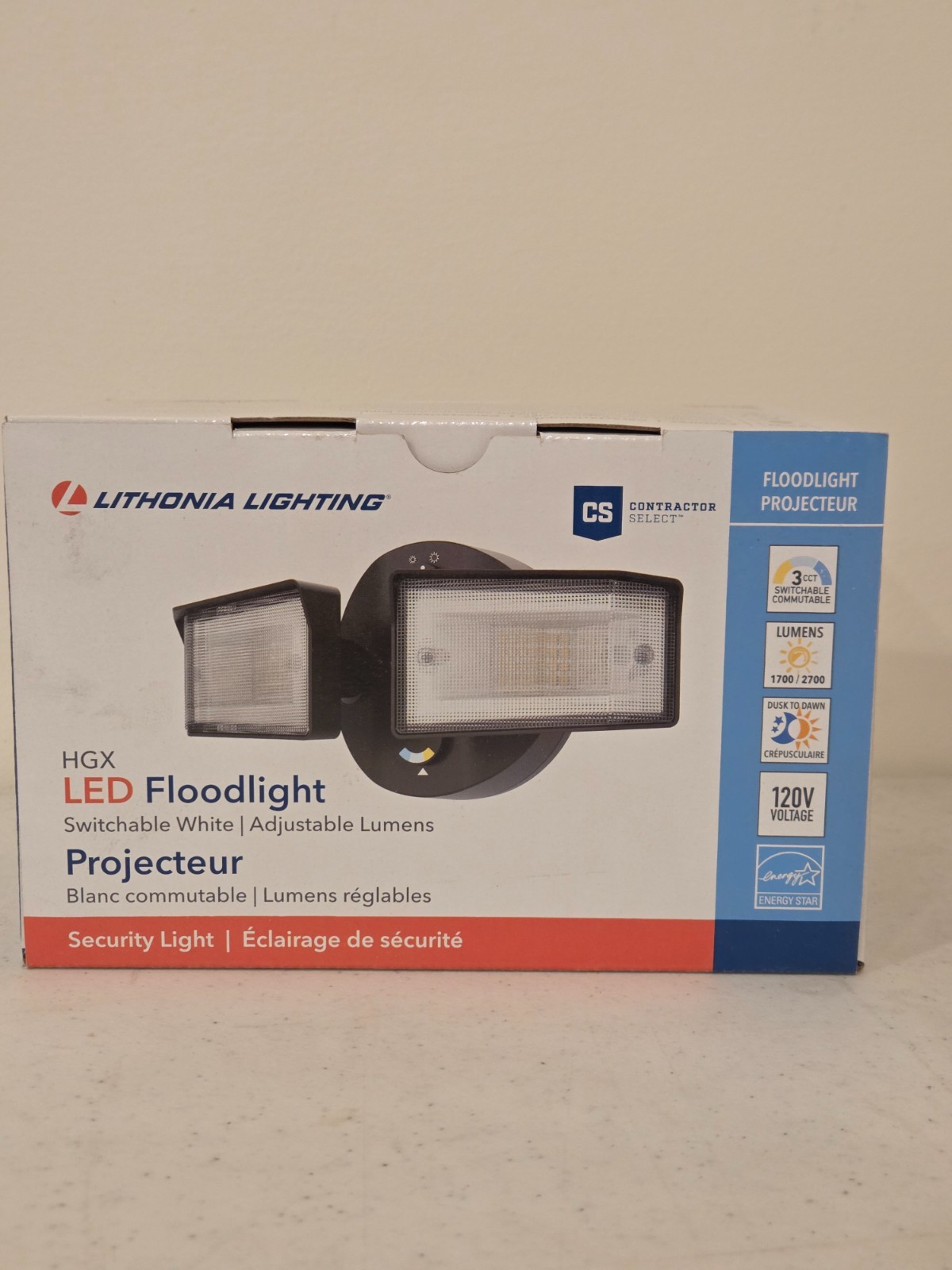 Lithonia Lighting HGX LED Security Floodlight Outdoor Adjustable 2 Lights WHITE gallery