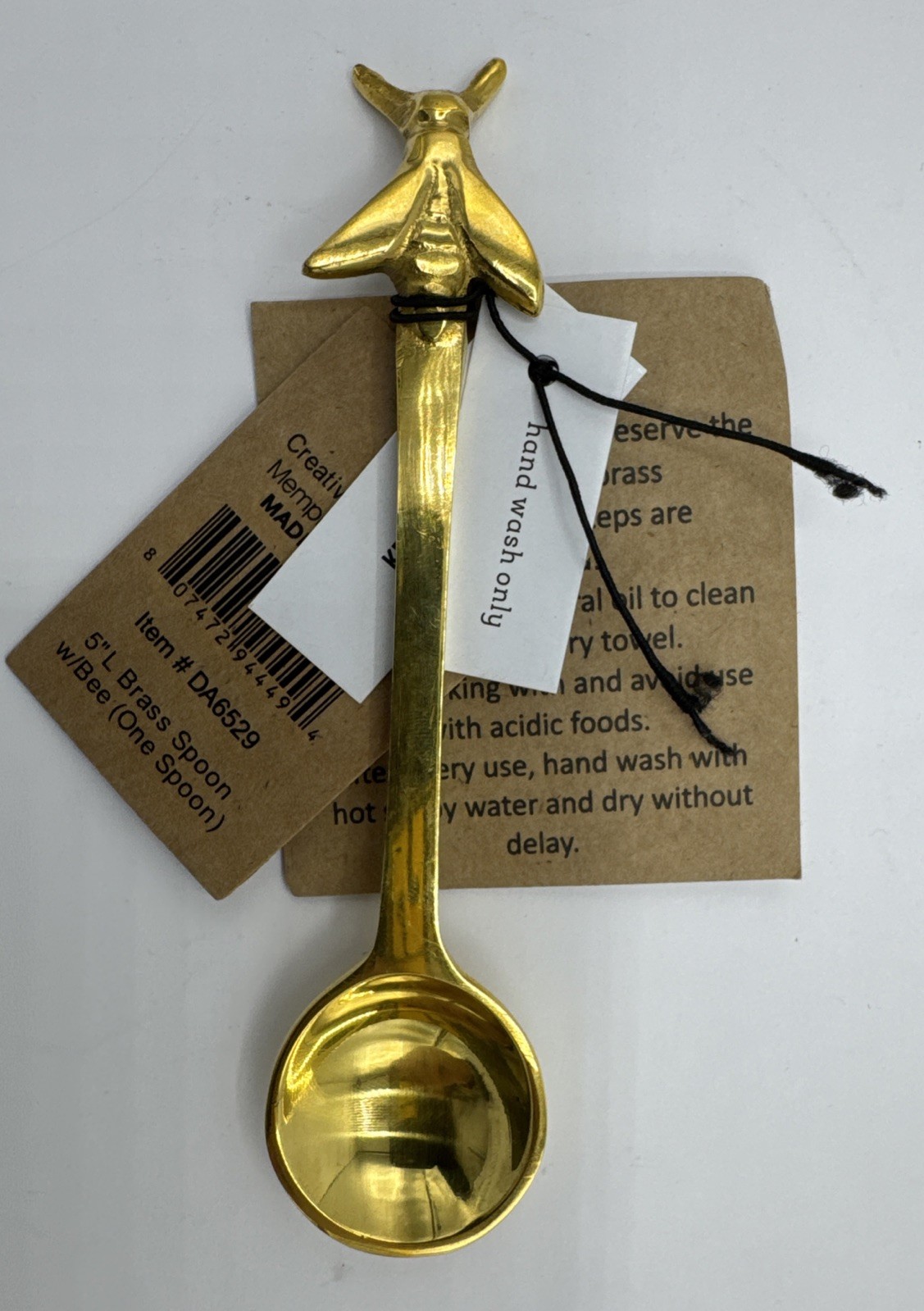 Creative Co-Op Bumble Bee Gold Brass Spoon Tea Coffee gallery
