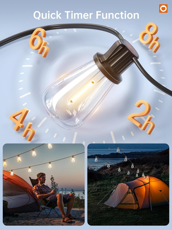 35FT Solar String Lights Outdoor, IP54 Waterproof Solar Powered with Remote & US gallery
