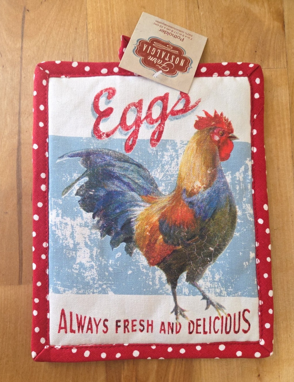 NEW! Eggs: Always Fresh & Delicious Chicken/Farm Nostalgia Potholder by Kay Dee gallery