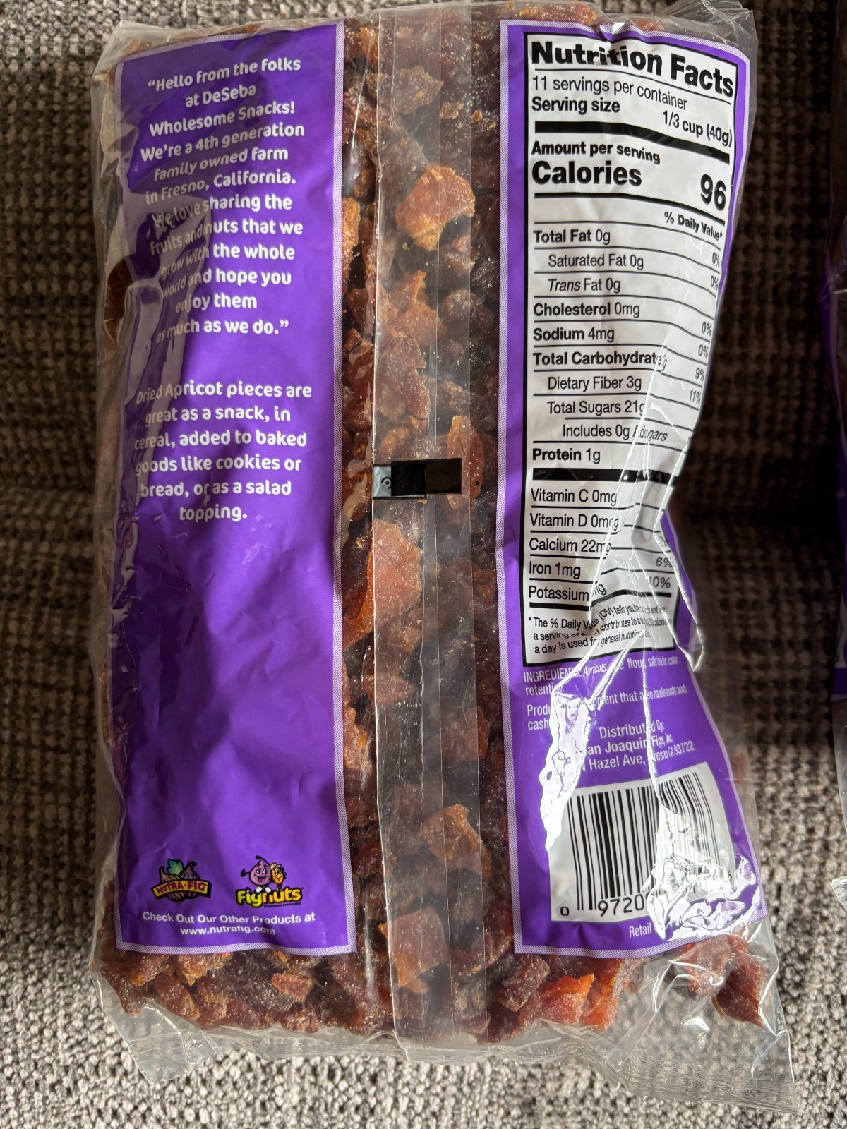 Deseba Dried Apricot Pieces 2 Pounds - Lot of 2 (1) Pound Bags gallery