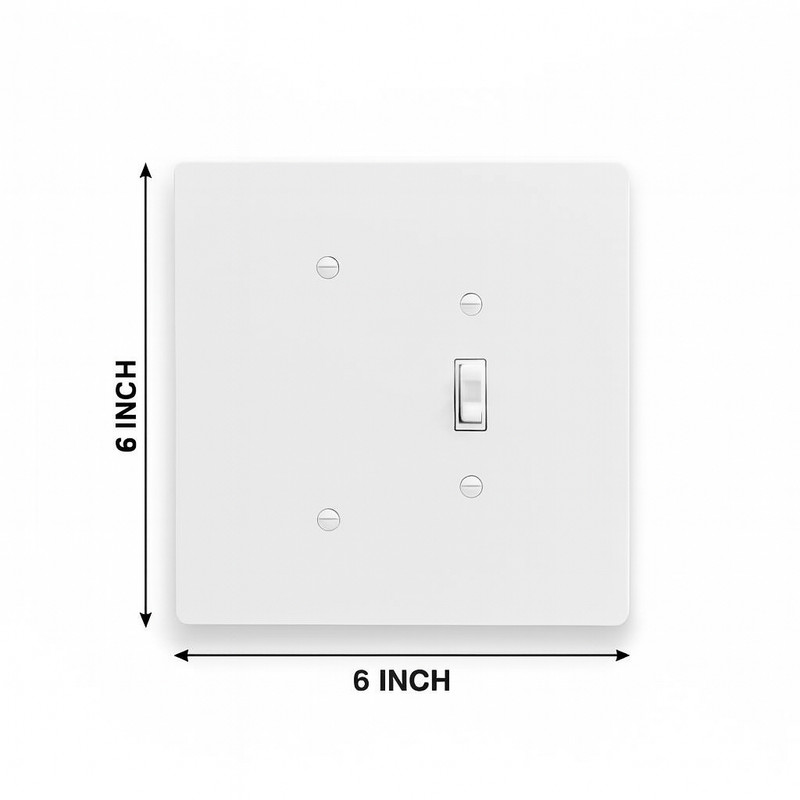 Oversize Combination Wall Plate Blank + Toggle Switch Cover 6x6 Jumbo 2-Gang gallery