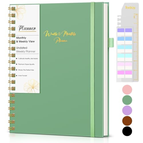 Undated B5 Large Weekly & Monthly Planner - Hardcover Spiral Bound Blank To Do gallery