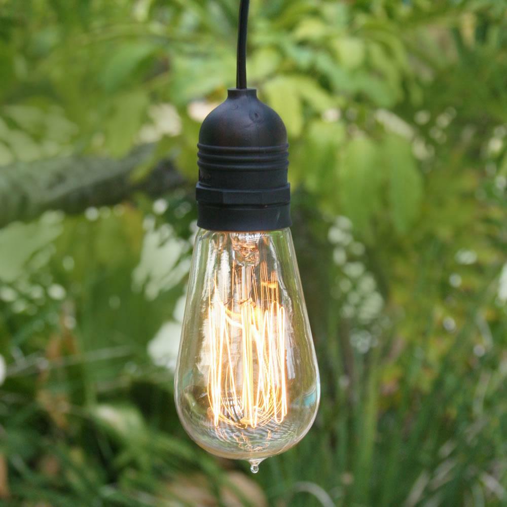 Single Socket Black Commercial Grade Outdoor Pendant Light Lamp Cord, 11FT gallery
