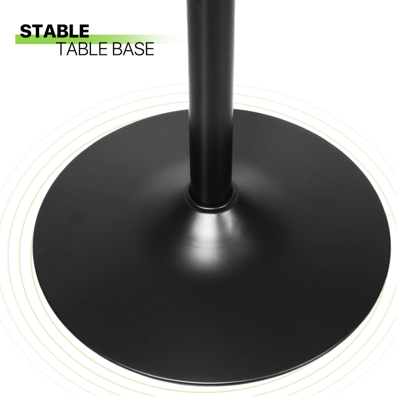 Bistro Pub Bar [ADJUSTABLE HEIGHT] Round Table w/Wooden Marbling Swivel Tabletop gallery