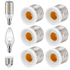 5/10pc Light Bulb Socket Adapter Medium Base E26 to E12 Candelabra Screw Reducer