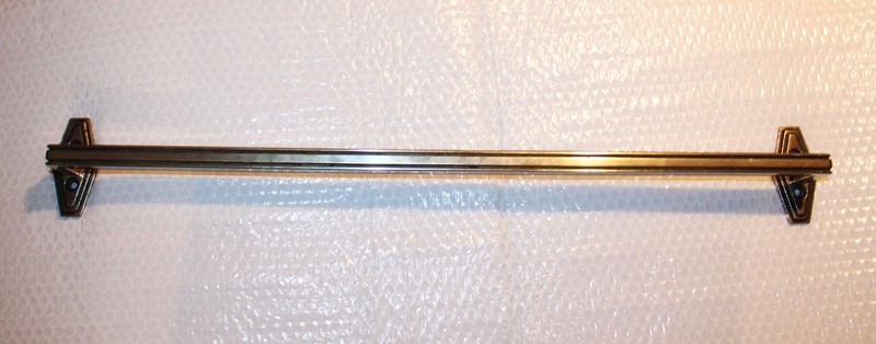 Antique Towel Bar 1920's Solid White Brass / Nickel Silver 27 5/8 Inch 3 lb 9 oz gallery