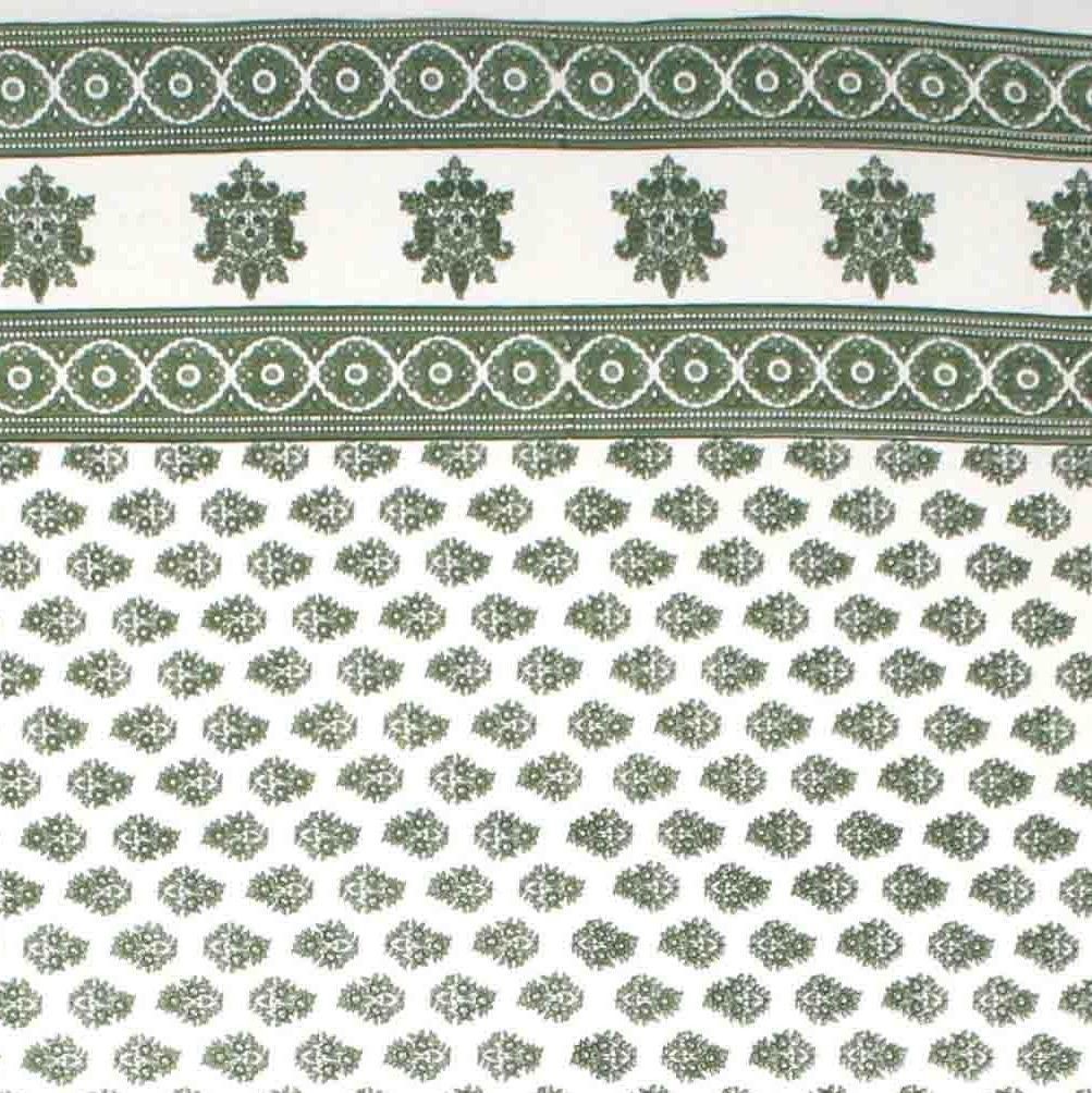 Handmade 100% Cotton Monotone Buti Floral Tapestry Tablecloth Spread Twin Green gallery