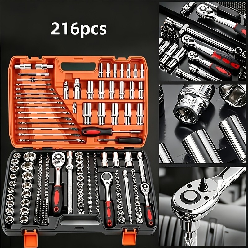 High-End Professional 216pcs Tool Set, (1/ 4Inch, 3/ 8Inch, 1/ 2Inch Drive Depth gallery