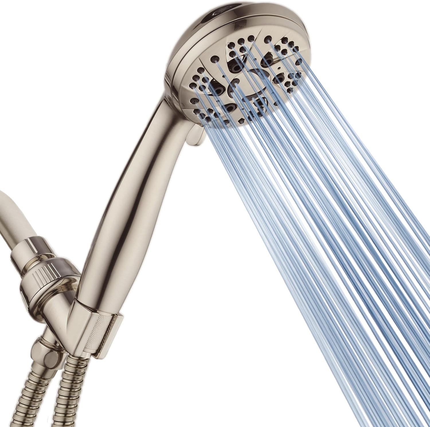 Aquadance 6-Setting High Pressure Brushed Nickel Handheld Shower Head - 2.5 GPM gallery