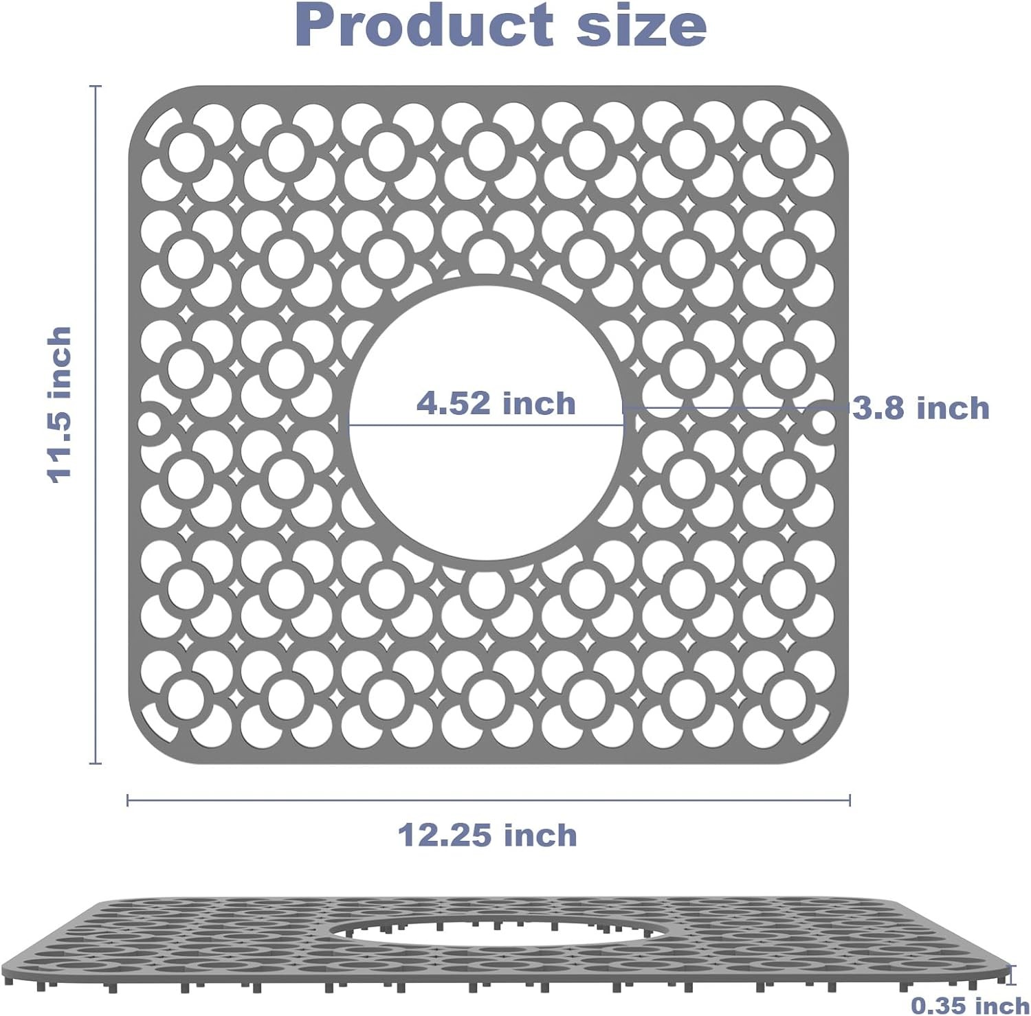 TOOVEM 2PCS Kitchen Sink Mats, Sink Protectors for Kitchen Sink, 11.5 x12.25 In gallery