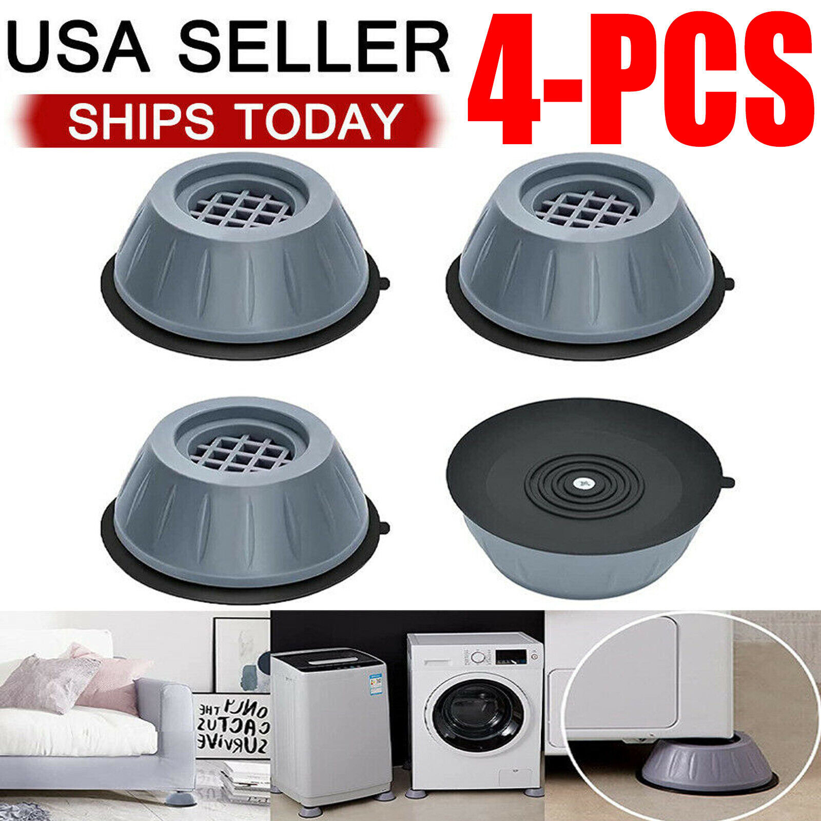 4-PCS Anti Vibration Washing Machine Support Anti-Slip Rubber Feet Base Pads Mat gallery