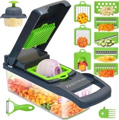 16-in 1 Vegetable Chopper Multifunctional Food Chopper Onion Cutter with 7 Blade