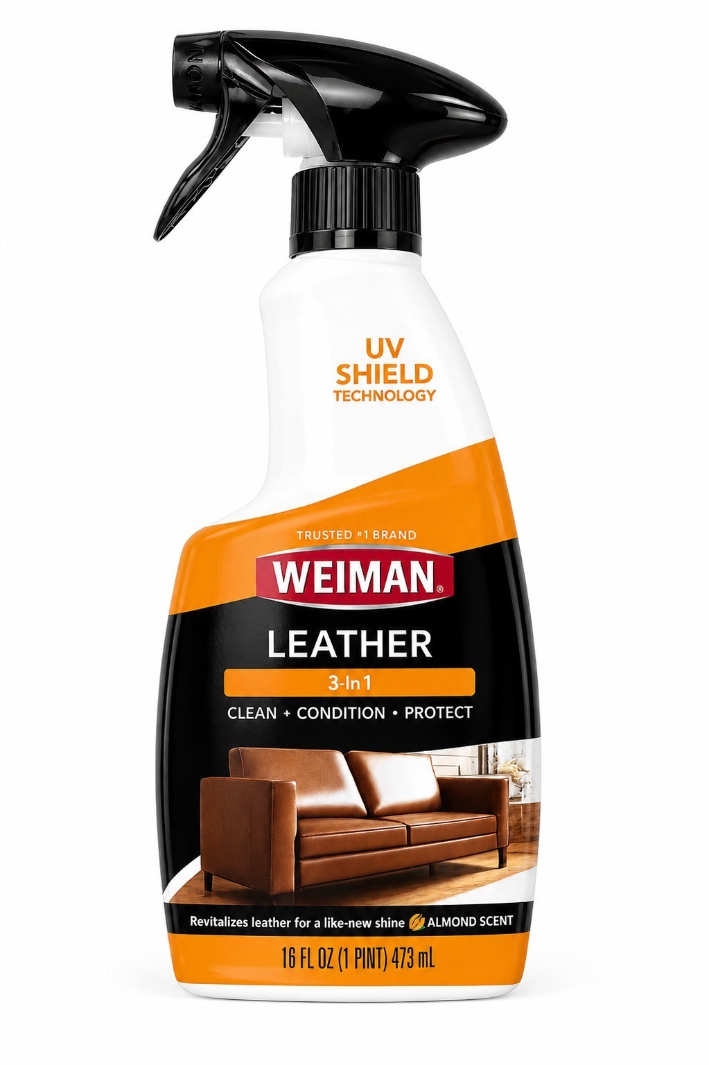 Weiman 3-in-1 Leather Cleaner & Conditioner, UVX Protection, 16 oz gallery