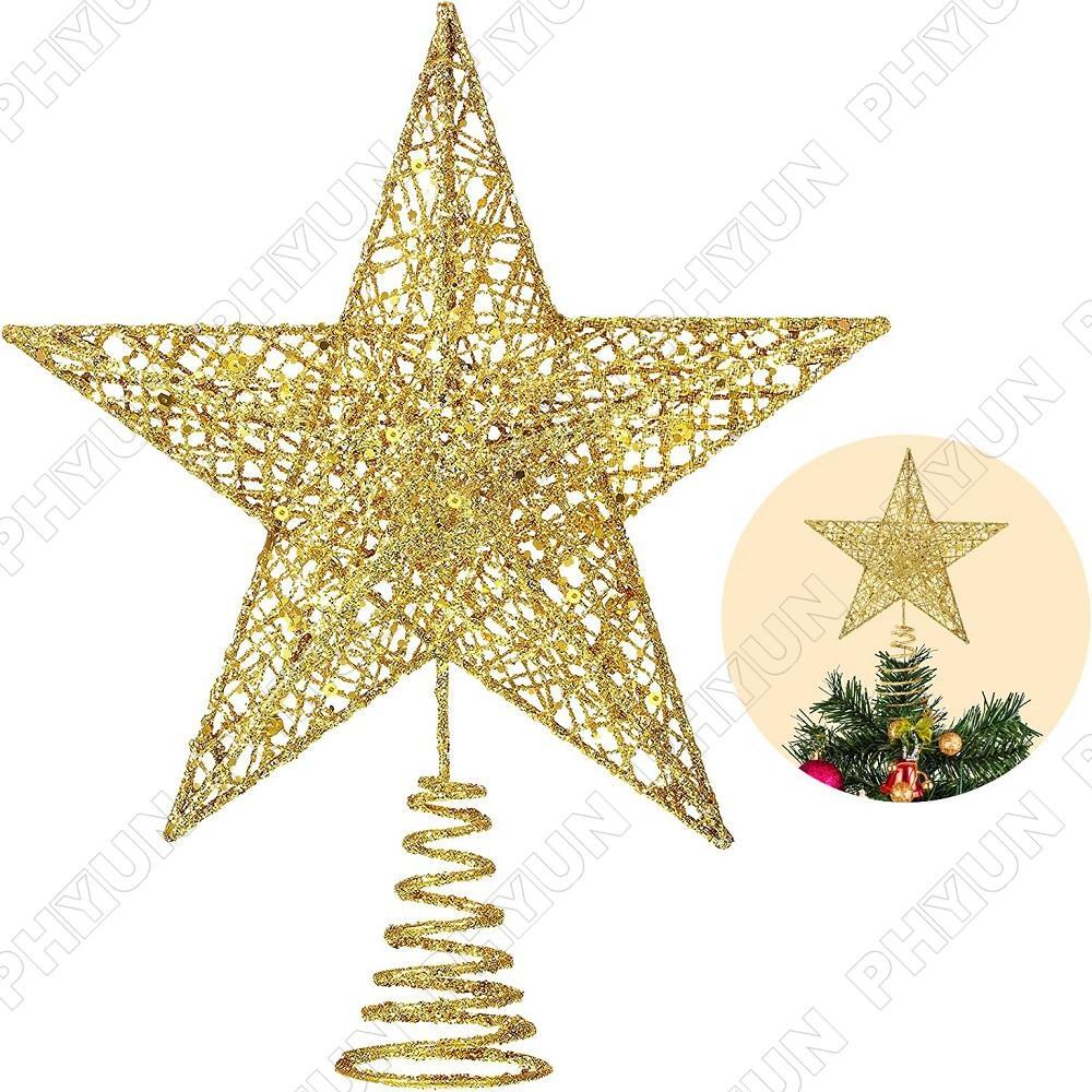 Christmas Tree Topper Star Decorations Topper Ornaments Indoor Decor 15cm*20cm