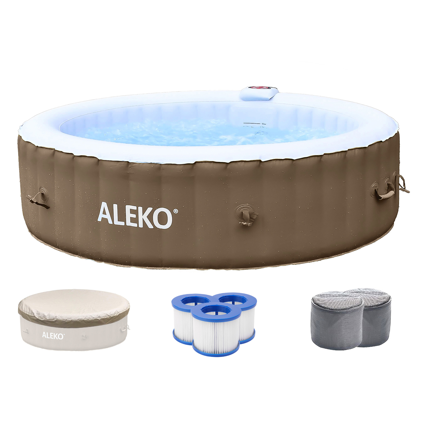 ALEKO Inflatable Improved Version 6 Prs Hot Tub 265 Gallon Up to 130 Bubble Jets gallery
